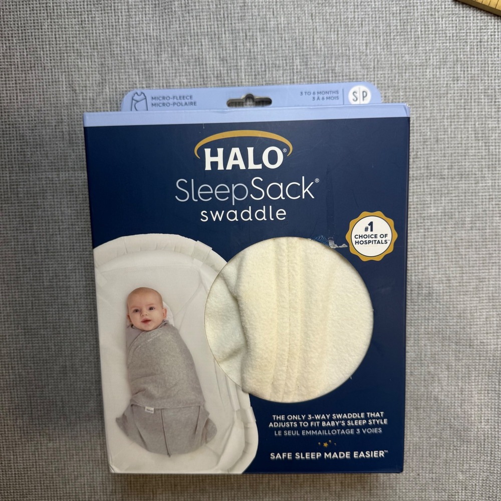 HALO SleepSack Swaddle Micro-Fleece Cream Small 3-6 Months TOG 3.0